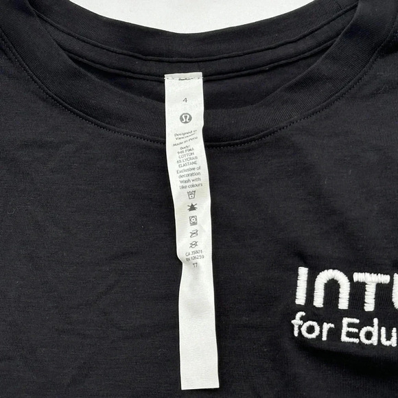 lululemon Love Curved-Hem Crewneck T-Shirt Black Size 4. LW3EYDS. (NWT) - Picture 5 of 8